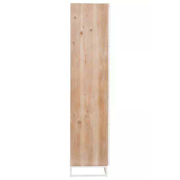 Armoire haute 2 portes en bois et métal BOULIPE (95x186 cm) (Naturel, blanc)