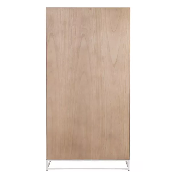 Armoire haute 2 portes en bois et métal BOULIPE (95x186 cm) (Naturel, blanc)