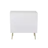 Meuble d'appoint 1 porte 3 tiroirs en bois et métal CHOUPI (80x83,5 cm) (Blanc, or)