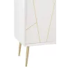 Meuble d'appoint 1 porte 3 tiroirs en bois et métal CHOUPI (80x83,5 cm) (Blanc, or)