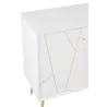 Meuble d'appoint 1 porte 3 tiroirs en bois et métal CHOUPI (80x83,5 cm) (Blanc, or)