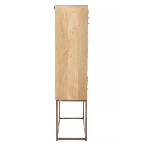 Armoire haute 10 tiroirs en bois PONCHA (84,5x157 cm) (Beige)