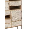 Armoire haute 10 tiroirs en bois PONCHA (84,5x157 cm) (Beige)