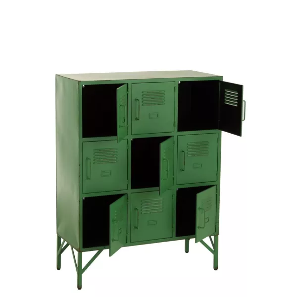 Armoire 9 portes en métal JOUBY (86x113 cm) (Vert)