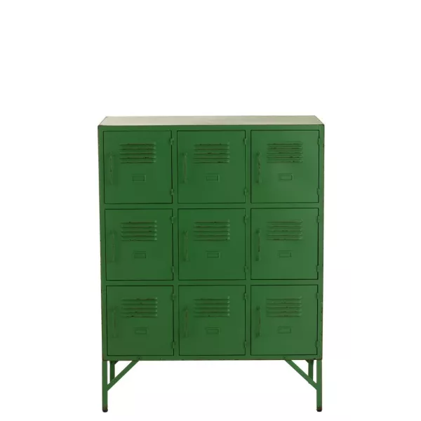 Armoire 9 portes en métal JOUBY (86x113 cm) (Vert)