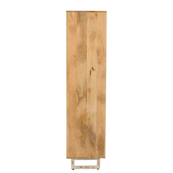 Armoire 2 portes en bois de manguier et rotin POCHON (95x175 cm) (Naturel)