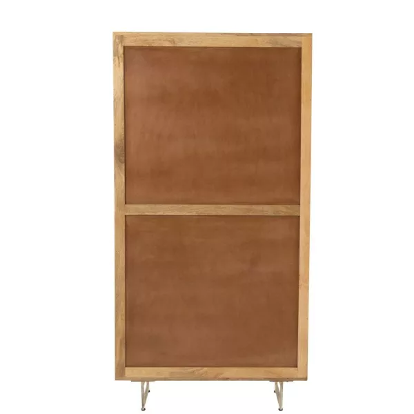 Armoire 2 portes en bois de manguier et rotin POCHON (95x175 cm) (Naturel)