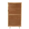 Armoire 2 portes en bois de manguier et rotin POCHON (95x175 cm) (Naturel)