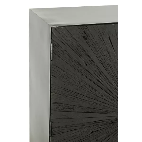 Armoire haute sur pied en bois et métal ROZA (90x162 cm) (Noir)