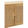 Buffet enfilade 4 portes en bois de manguier et rotin MAXANCE (170x80 cm) (Naturel)