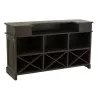 Meuble bar 2 tiroirs en bois de manguier XANPA (180x106 cm) (Noir)