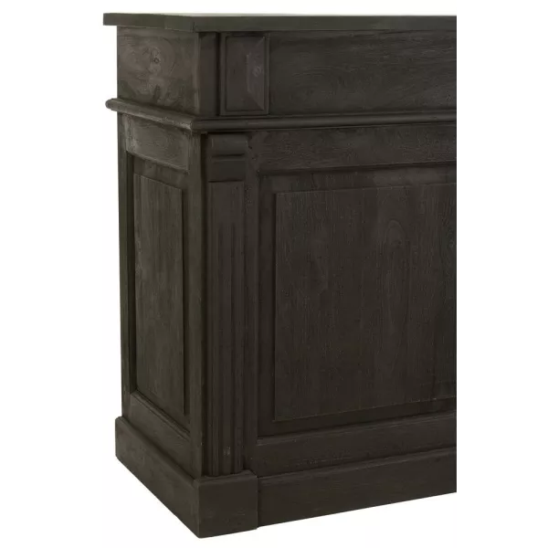 Meuble bar 2 tiroirs en bois de manguier XANPA (180x106 cm) (Noir)