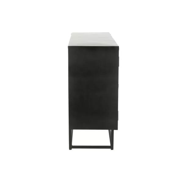 Buffet enfilade 3 portes en bois et métal ROZA (120x81 cm) (Noir)