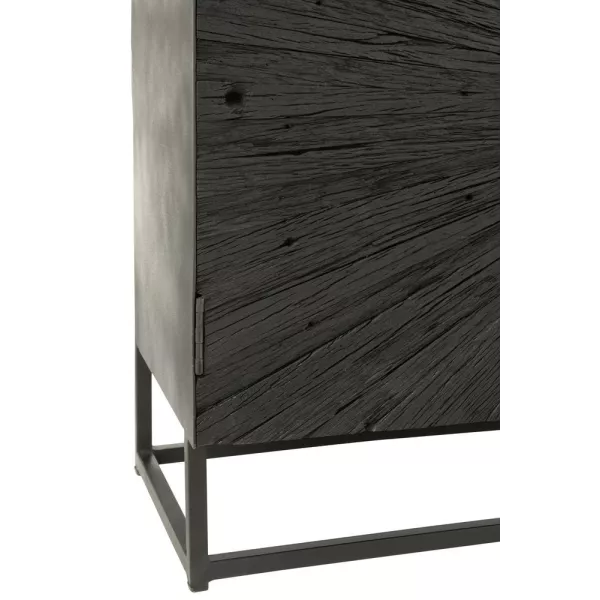 Buffet enfilade 3 portes en bois et métal ROZA (120x81 cm) (Noir)