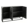 Buffet enfilade 3 portes en bois et métal ROZA (120x81 cm) (Noir)