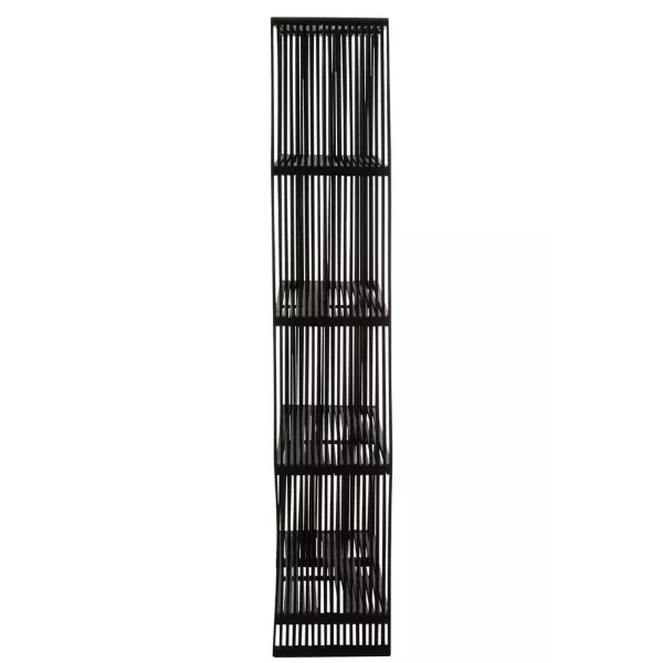 Etagère bibliothèque 4 étagères en teck recyclé PONON (88x190 cm) (Noir)