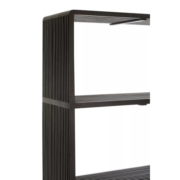 Etagère bibliothèque 4 étagères en teck recyclé PONON (88x190 cm) (Noir)