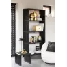 Etagère bibliothèque 4 étagères en teck recyclé PONON (88x190 cm) (Noir)