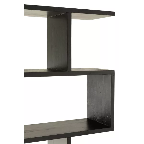 Etagère bibliothèque en bois de manguier CHIVA (120x180 cm) (Noir mat)