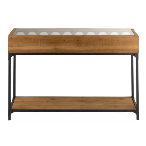 Console pour bouteilles en bois CABIN (120x38 cm) (Naturel, noir)