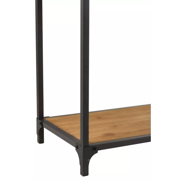 Console pour bouteilles en bois CABIN (120x38 cm) (Naturel, noir)