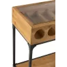 Console pour bouteilles en bois CABIN (120x38 cm) (Naturel, noir)