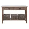 Console 2 tiroirs 3 paniers en bois JABIN (120x40 cm) (Naturel)