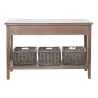 Console 2 tiroirs 3 paniers en bois JABIN (120x40 cm) (Naturel)