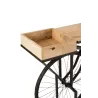 Console vélo en métal et bois de manguier JANBA (185x36 cm) (Noir - Naturel)