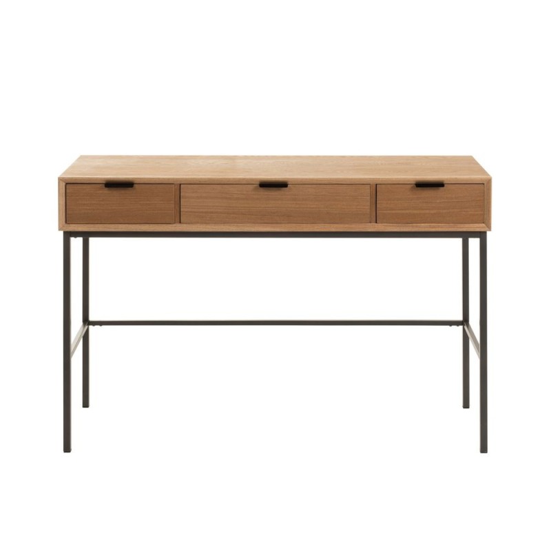 Console 3 tiroirs en bois et métal JANY (120x41 cm) (Naturel)