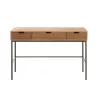 Console 3 tiroirs en bois et métal JANY (120x41 cm) (Naturel)