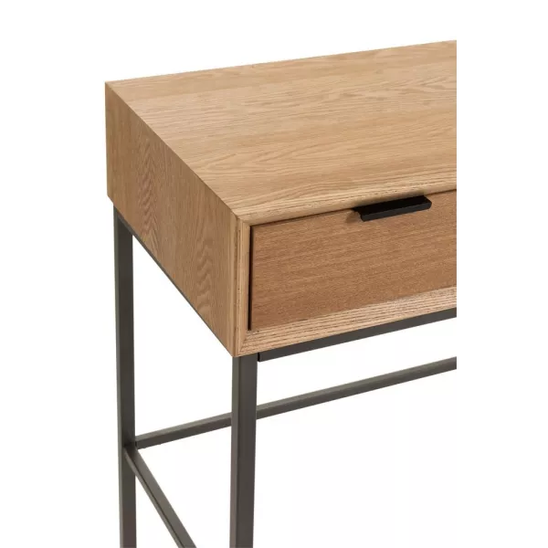 Console 3 tiroirs en bois et métal JANY (120x41 cm) (Naturel)