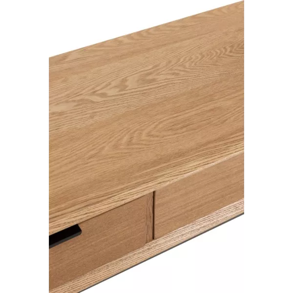 Console 3 tiroirs en bois et métal JANY (120x41 cm) (Naturel)