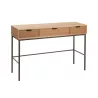 Console 3 tiroirs en bois et métal JANY (120x41 cm) (Naturel)