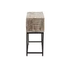 Console 8 tiroirs en bois recyclé et métal GINGOU (75x34 cm) (Blanc vieilli, noir)