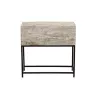 Console 8 tiroirs en bois recyclé et métal GINGOU (75x34 cm) (Blanc vieilli, noir)