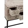 Console 8 tiroirs en bois recyclé et métal GINGOU (75x34 cm) (Blanc vieilli, noir)