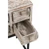 Console 8 tiroirs en bois recyclé et métal GINGOU (75x34 cm) (Blanc vieilli, noir)