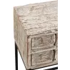 Console 8 tiroirs en bois recyclé et métal GINGOU (75x34 cm) (Blanc vieilli, noir)