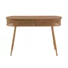 Console 2 tiroirs en bois et rotin PIXOL (120,5x40,5 cm) (Marron)