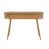 Console 2 tiroirs en bois et rotin PIXOL (120,5x40,5 cm) (Marron)