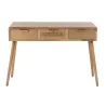 Console 3 tiroirs en bois et rotin PAWAL (117,5x40,5 cm) (Naturel)