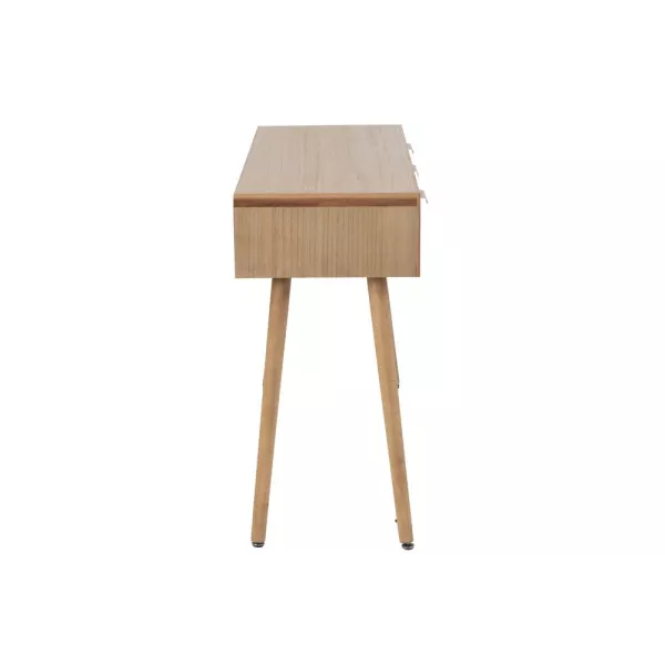 Console 3 tiroirs en bois et rotin PAWAL (117,5x40,5 cm) (Naturel)