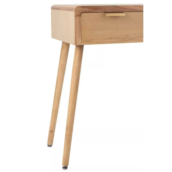 Console 3 tiroirs en bois et rotin PAWAL (117,5x40,5 cm) (Naturel)