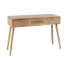 Console 3 tiroirs en bois et rotin PAWAL (117,5x40,5 cm) (Naturel)