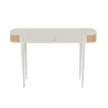 Console 2 tiroirs en bois exotique et rotin MIBOU (120x40 cm) (Blanc, Naturel)