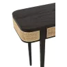 Console 2 tiroires en bois exotique et rotin MIAFIN (120x40 cm) (Noir, naturel)