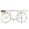 Console vélo en métal et bois de manguier PIRON (185x36 cm) (Blanc, Naturel)