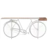 Console vélo en métal et bois de manguier PIRON (185x36 cm) (Blanc, Naturel)