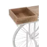 Console vélo en métal et bois de manguier PIRON (185x36 cm) (Blanc, Naturel)